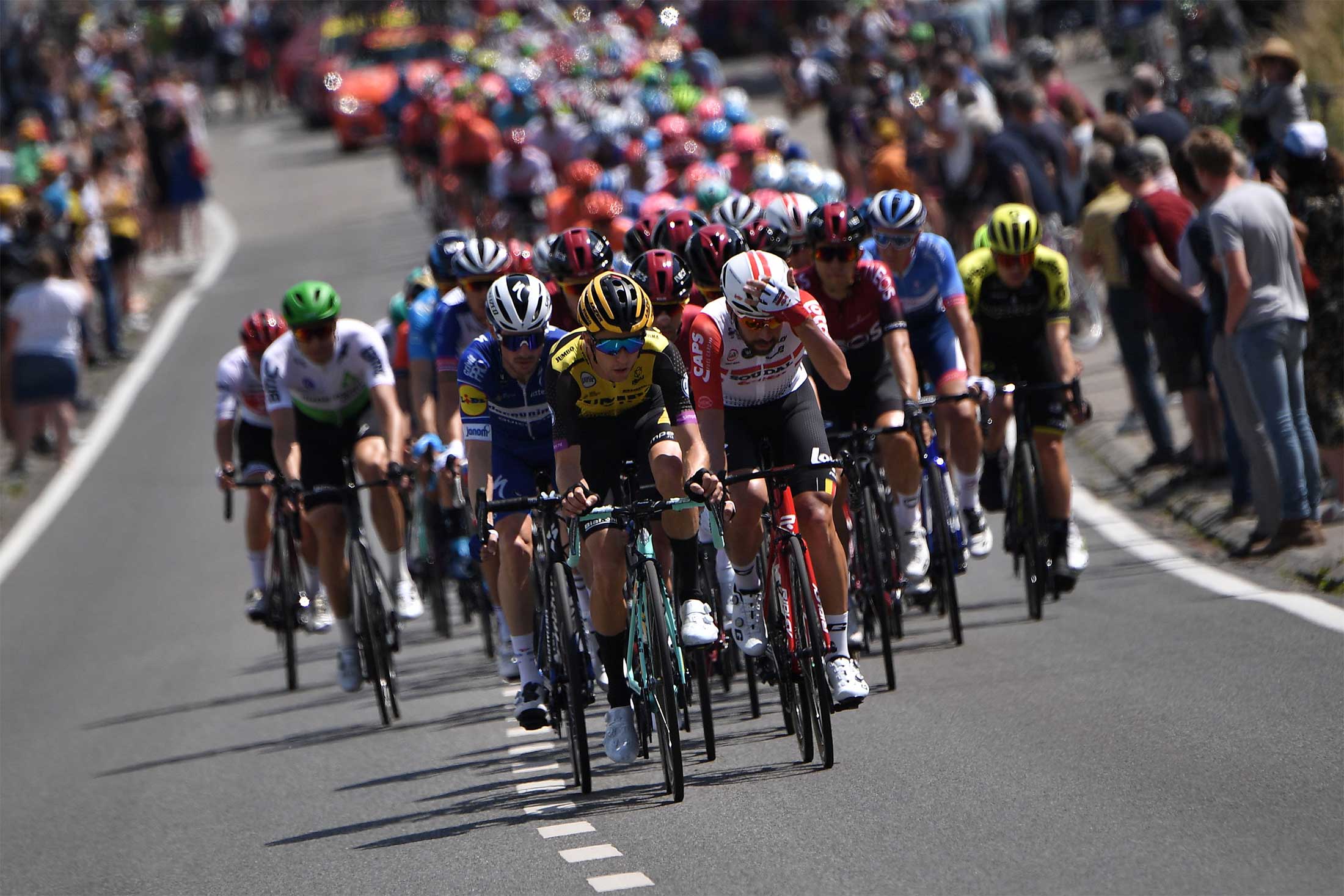 The peleton on July 6 during&nbsp;the first stage of the&nbsp;Tour de France.&nbsp;