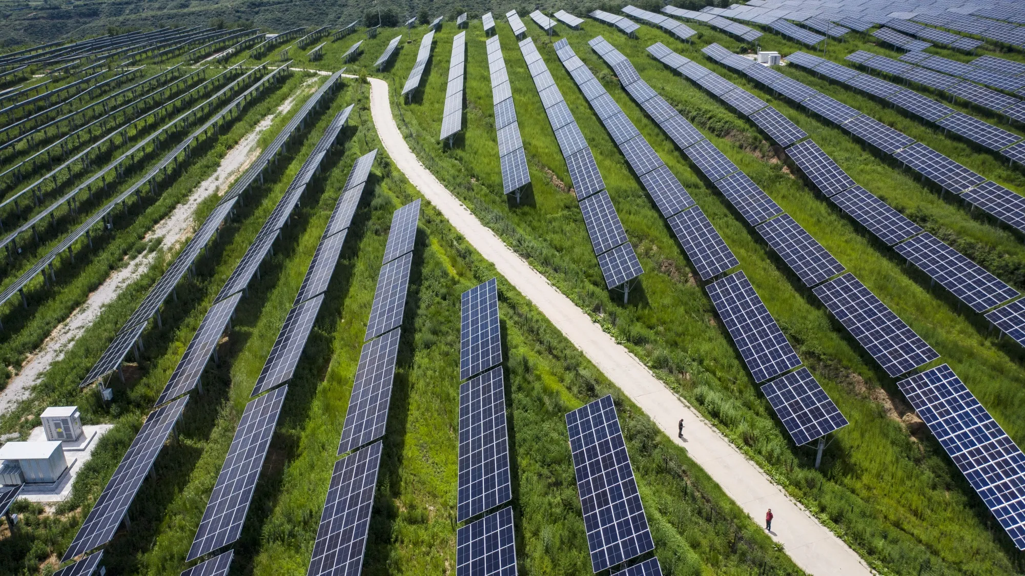 A solar power plant co-owned by Longi Green Energy Technology and China Three Gorges in Tongchuan, Shaanxi Province, China.