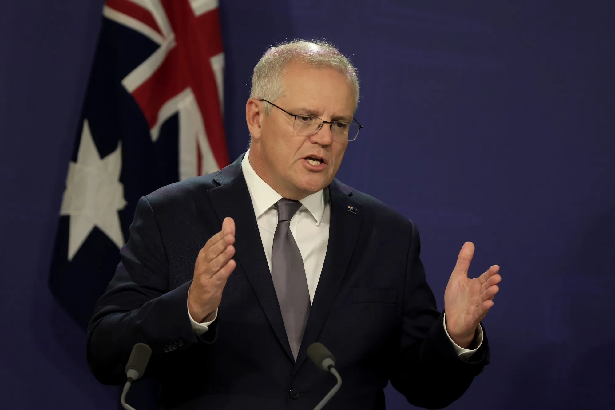 Scott Morrison speaks during a press conference in Sydney on March 5.