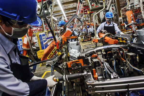 Production Inside A Ford Motor Co. Plant As GDP Figures Are Released