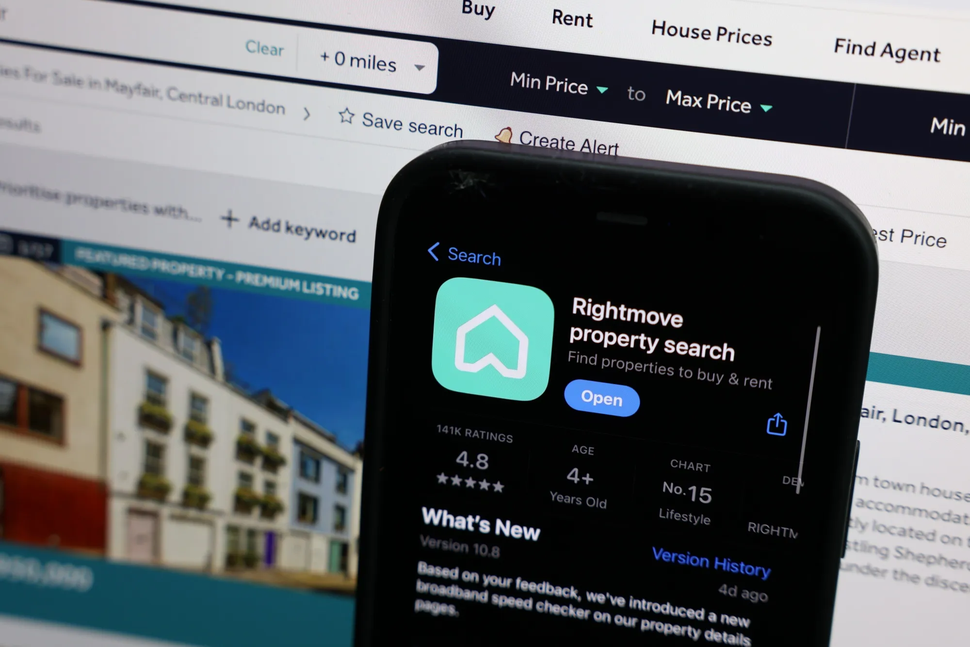 The Rightmove Plc app.