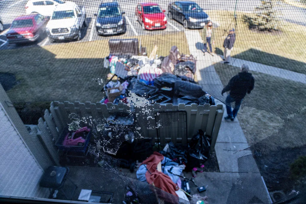Items are removed from a home during an eviction in Ohio. Advocates are calling to extend the U.S. eviction moratorium as Covid-19 spreads.&nbsp;