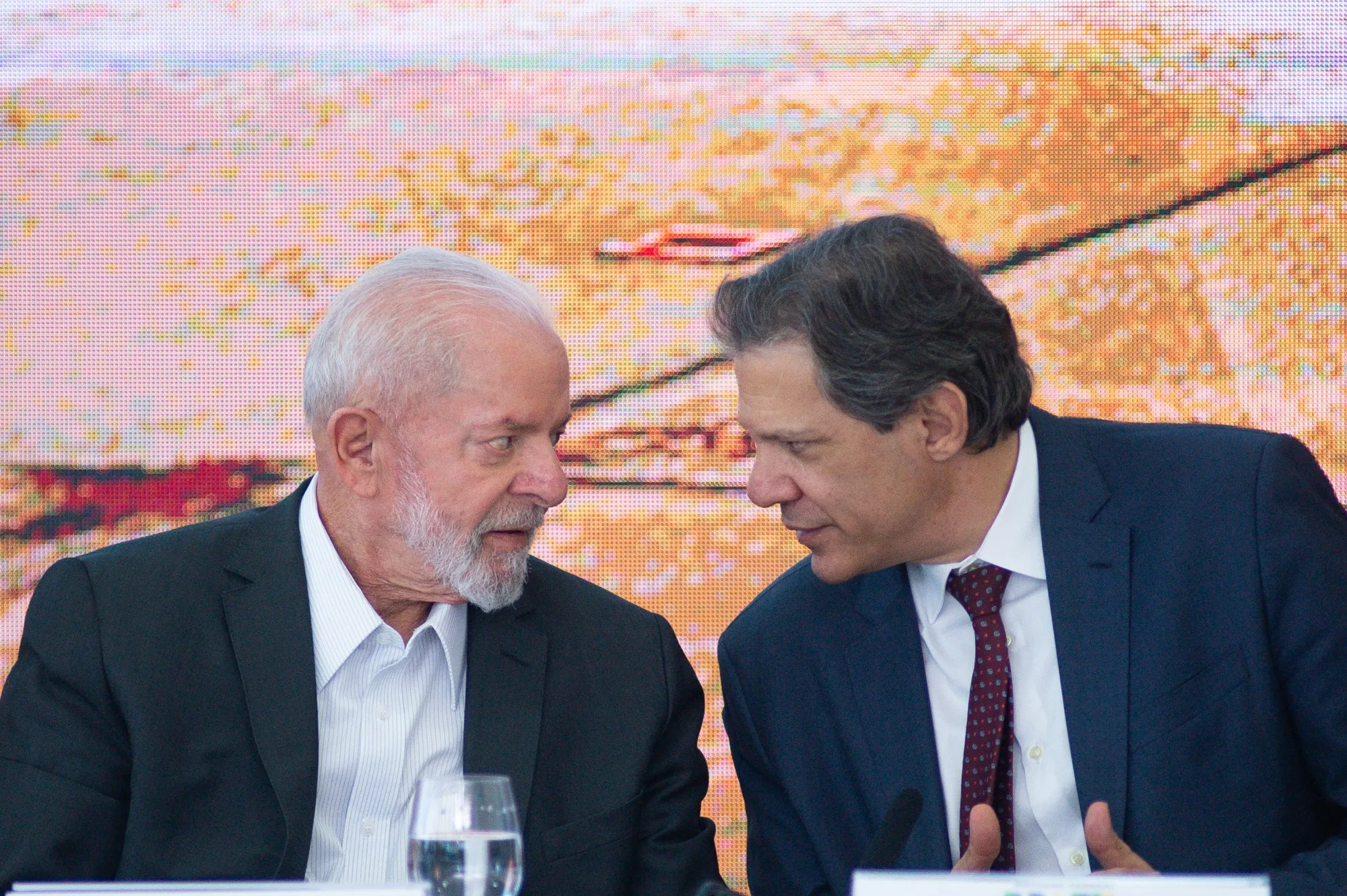 Luiz Inacio Lula da Silva, left, and Fernando Haddad&nbsp;at the Planalto Palace in Brasilia&nbsp;on&nbsp;May 9.