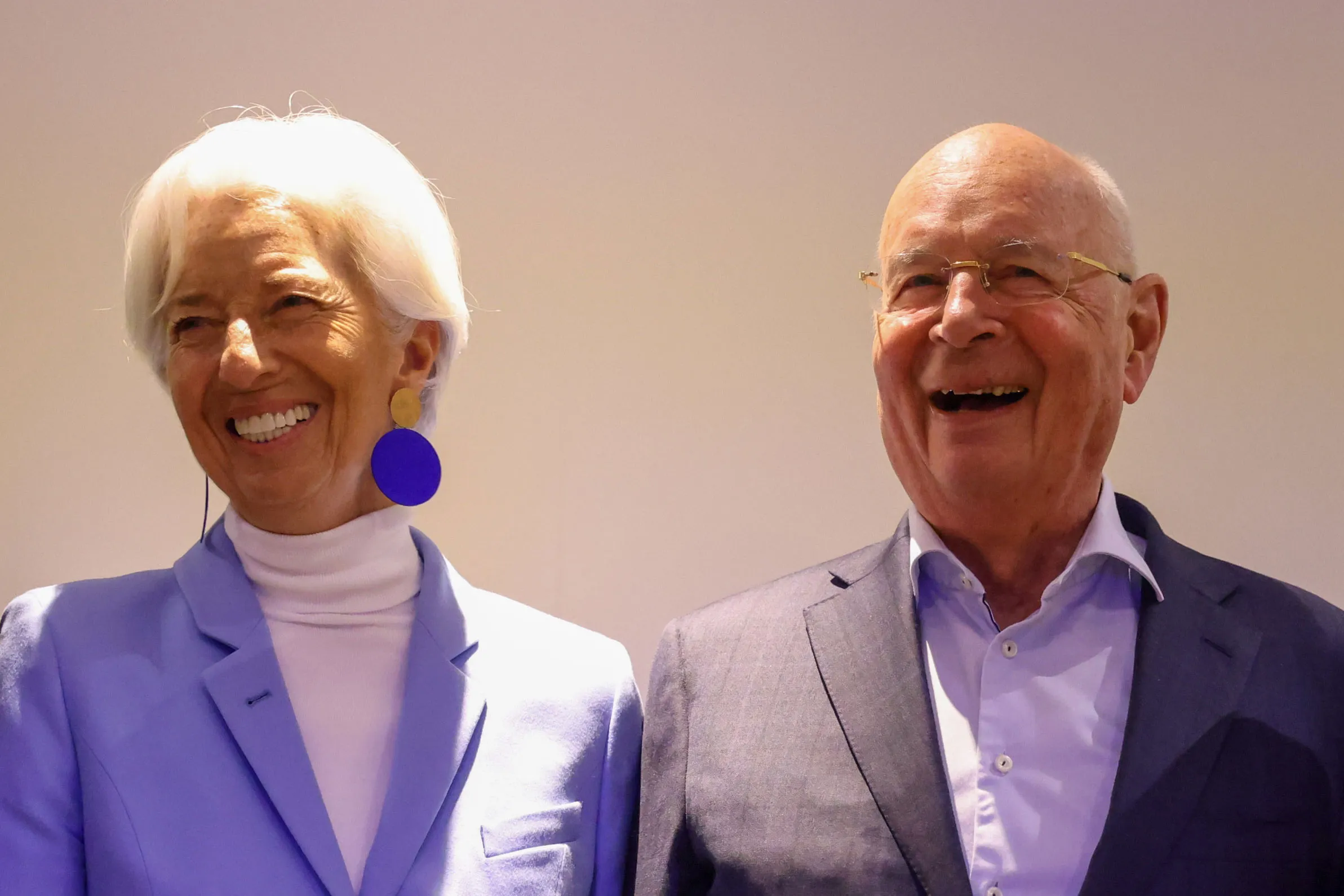 Christine Lagarde and Klaus Schwab in 2024.