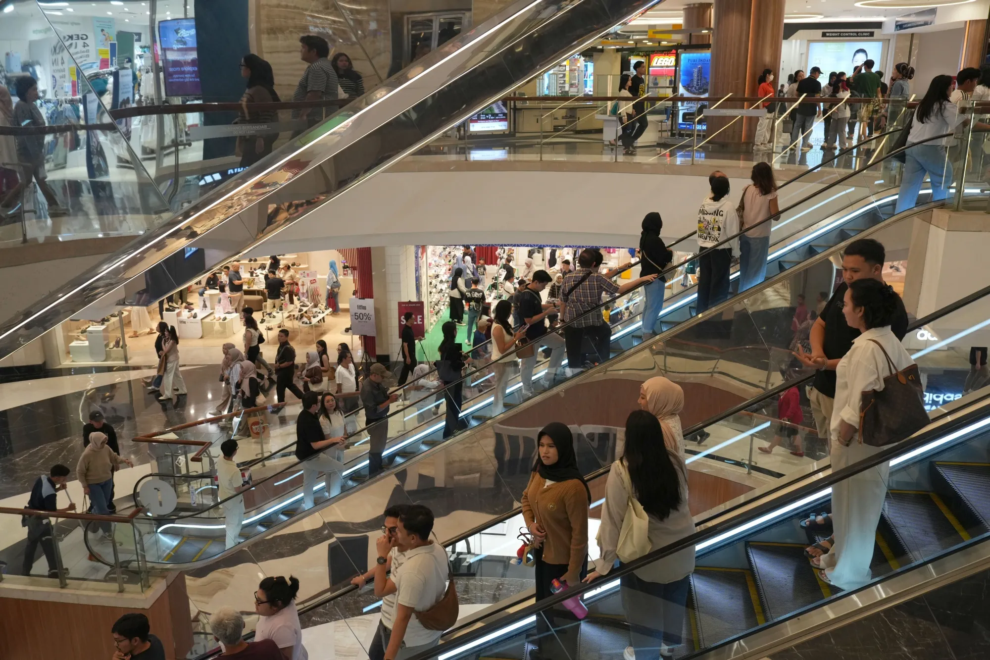 Shoppers at Pondok Indah Mall in Jakarta.