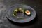 Each of Ollie Dabbous’s dishes, such as this smoked halibut with pickled celeriac and a soft-boiled egg, easily withstand scrutiny.