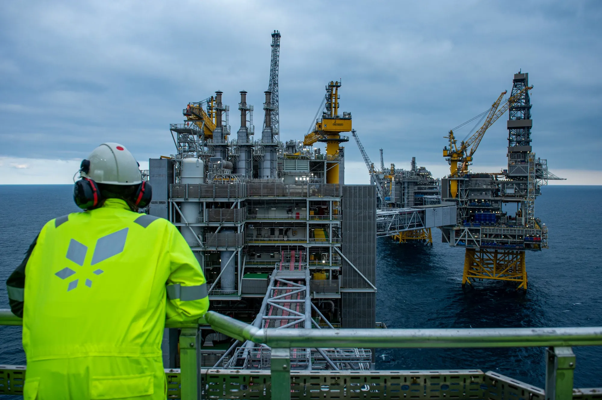 An&nbsp;Equinor offshore oil drilling platform&nbsp;in the North Sea, Norway.