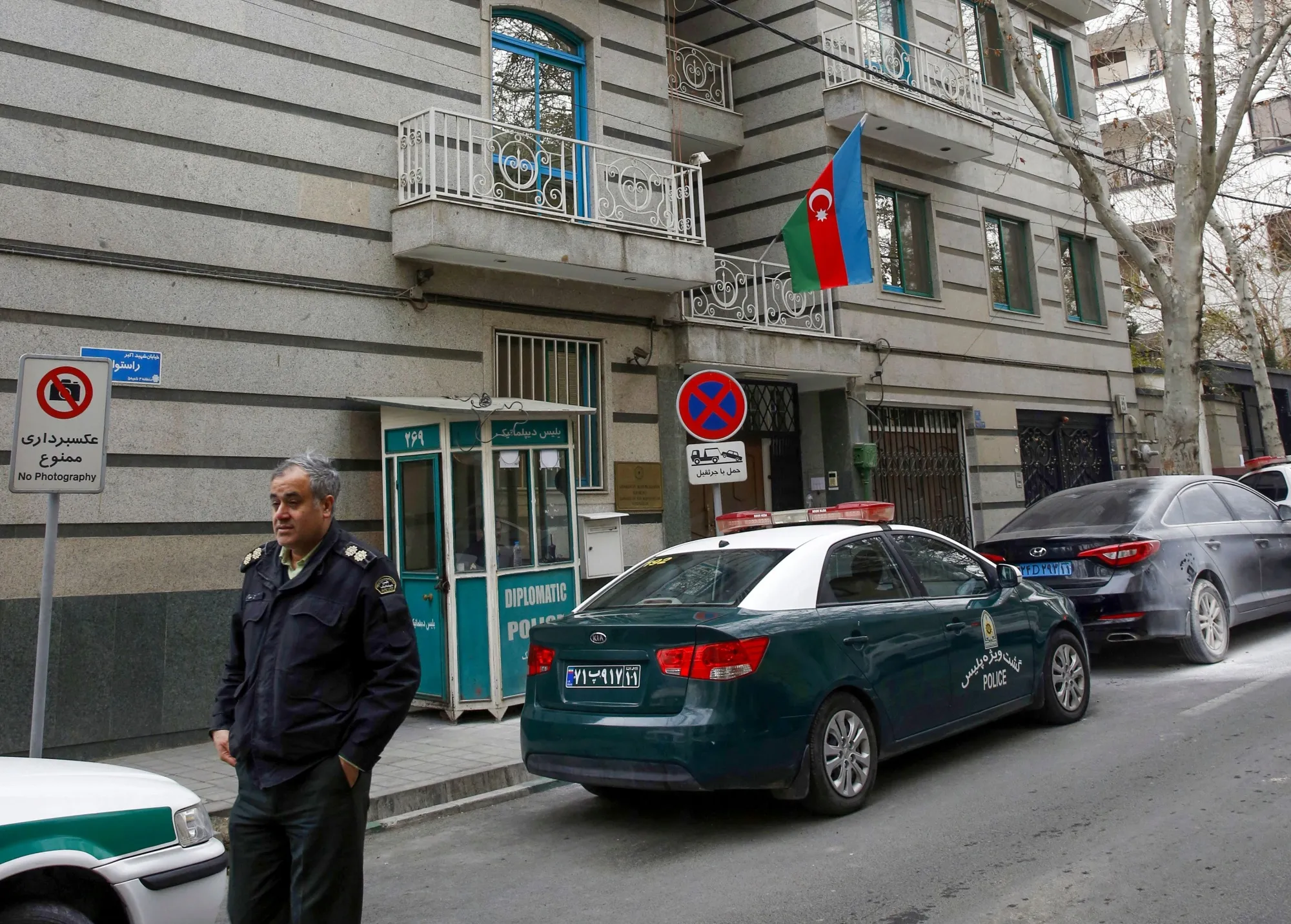 The Azerbaijan embassy in Tehran.