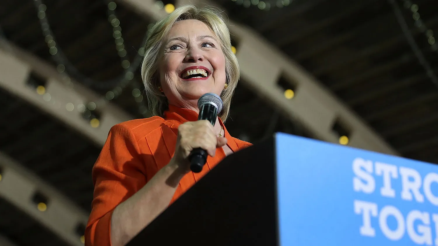 Democratic presidential nominee Hillary Clinton speaks on Aug. 8, 2016, in St. Petersburg, Florida.
