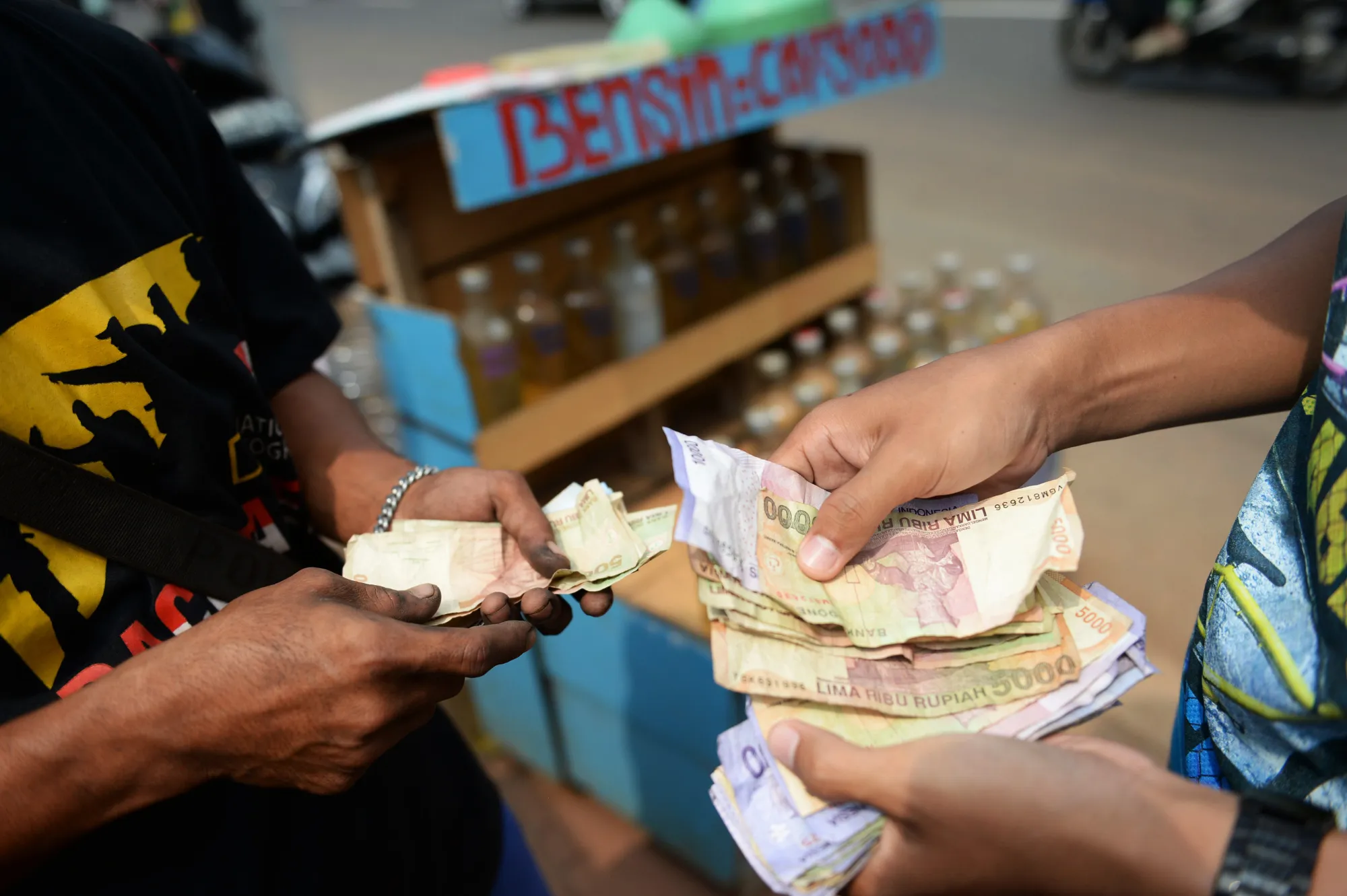 Roadside Gasoline Vendors As Indonesia Delays Fuel Levy