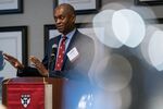 Raphael Bostic, president and chief executive officer of the Federal Reserve Bank of Atlanta, speaks to members of the Harvard Business School Club of Atlanta at the Buckhead Club in Atlanta, Georgia, U.S., on Wednesday, Feb. 19, 2020.
