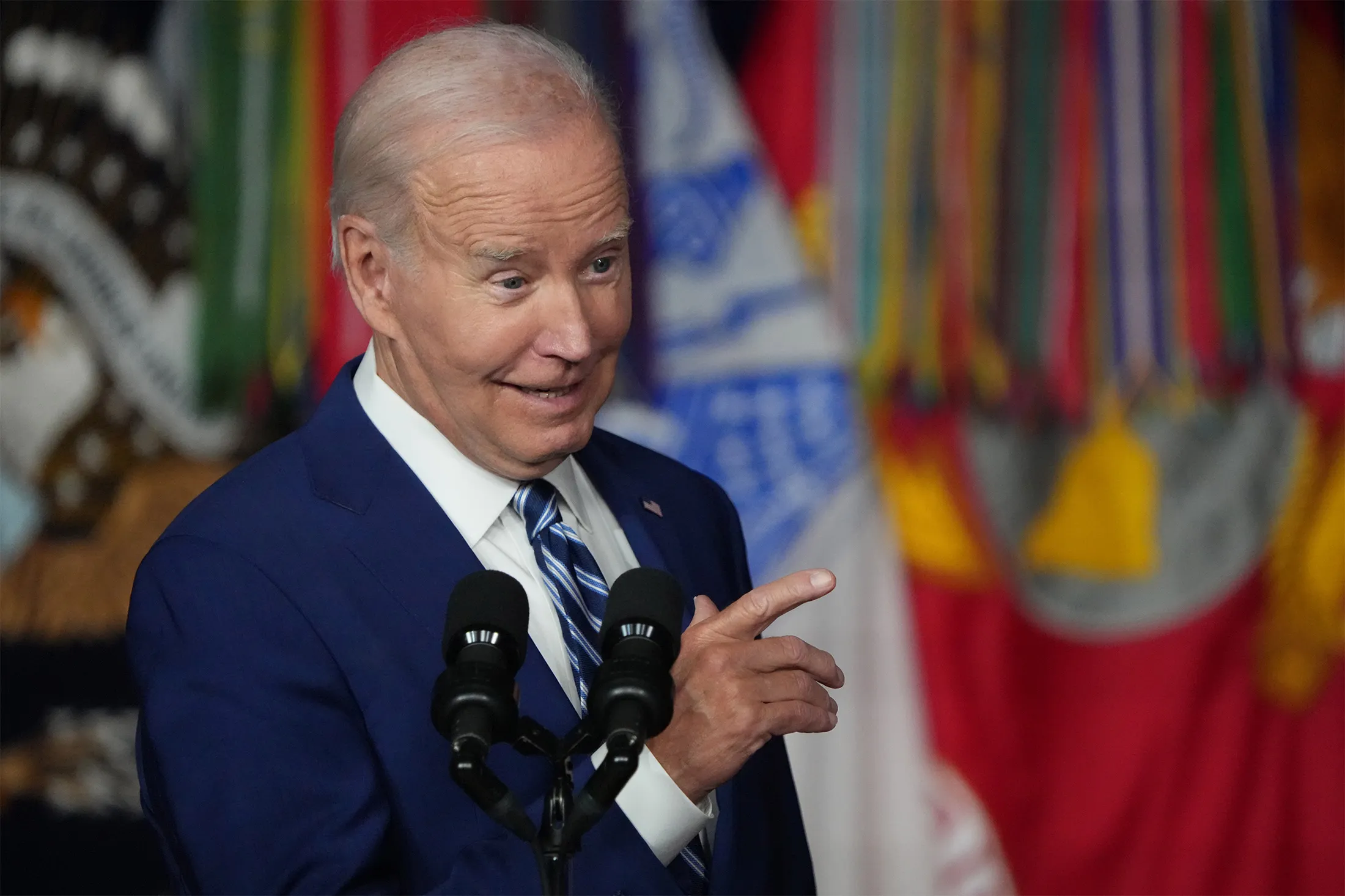 Joe Biden speaks during an event at the George E. Wahlen Department of Veterans Affairs Medical Center&nbsp;in Salt Lake City, Utah, on Thursday.