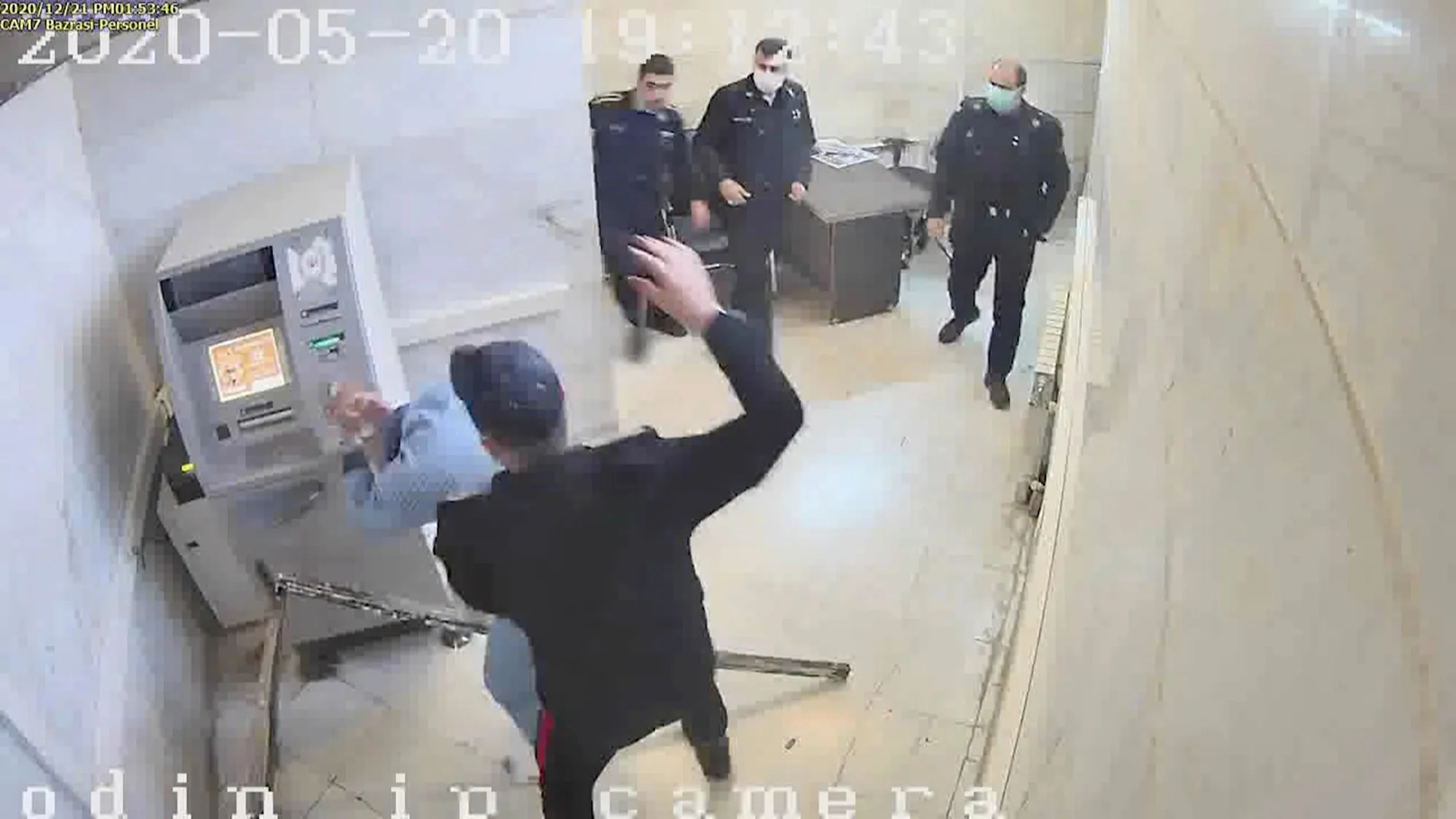 A guard beats a prisoner, at Evin prison in Tehran, Iran in this undated frame grab taken from video shared with The Associated Press by a self-identified hacker group called "The Justice of Ali."