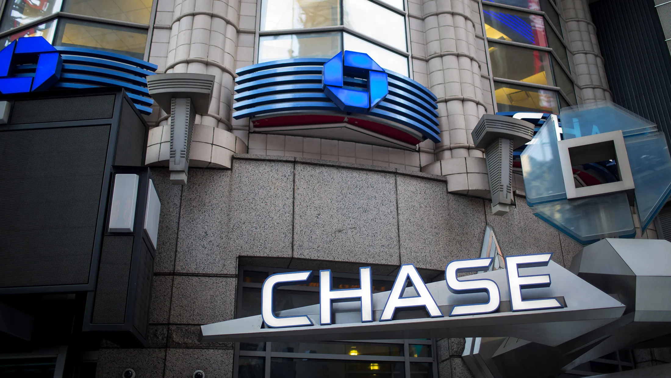 JPMorgan Chase &amp; Co. bank signage is displayed outside a branch in New York, U.S., on Monday, July 11, 2016. JPMorgan Chase &amp; Co. is scheduled to release earnings figures on July 14.
