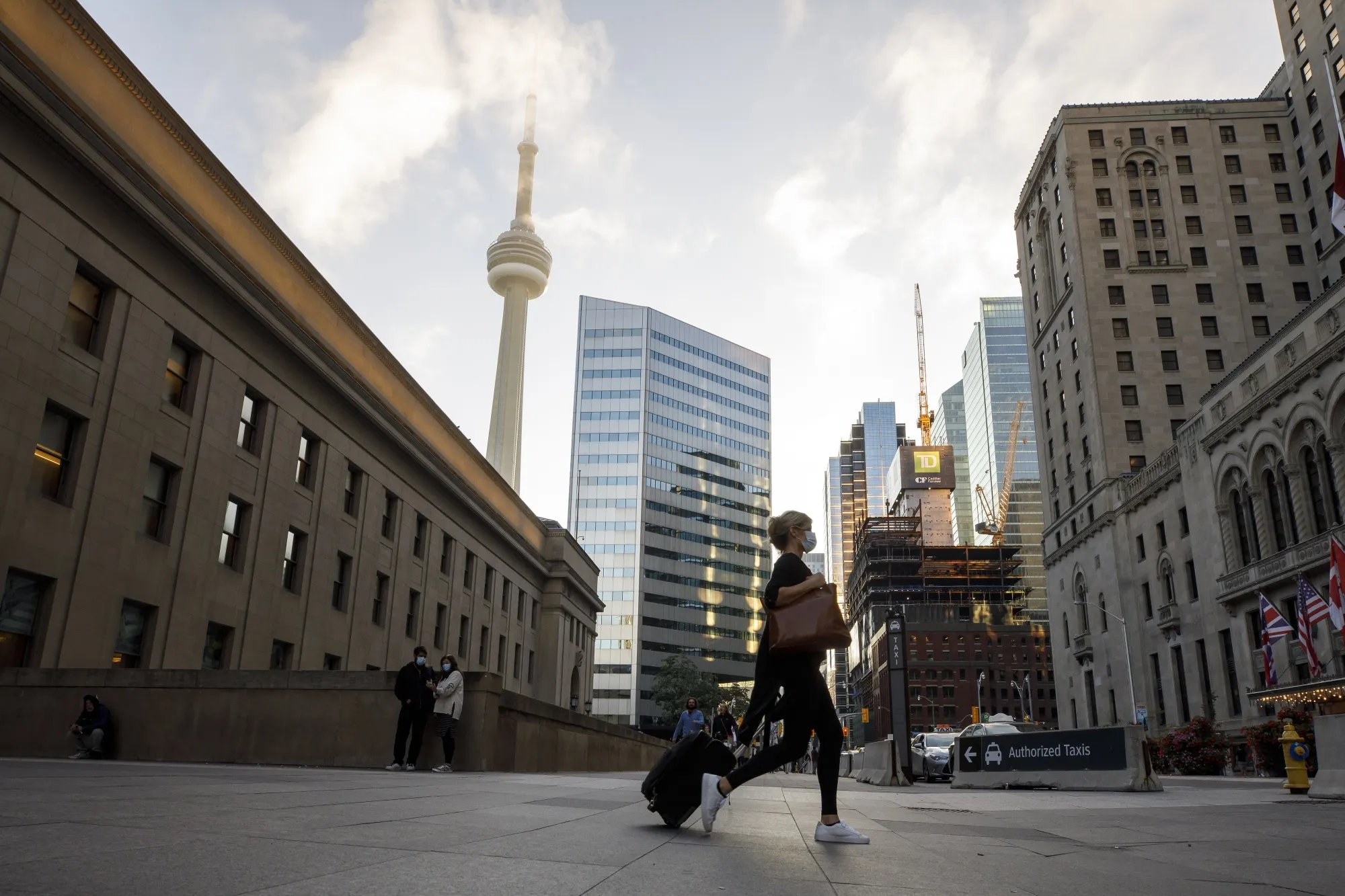 A traveler exits Union Station in Toronto, Ontario, Canada, on&nbsp;Oct. 6.&nbsp;