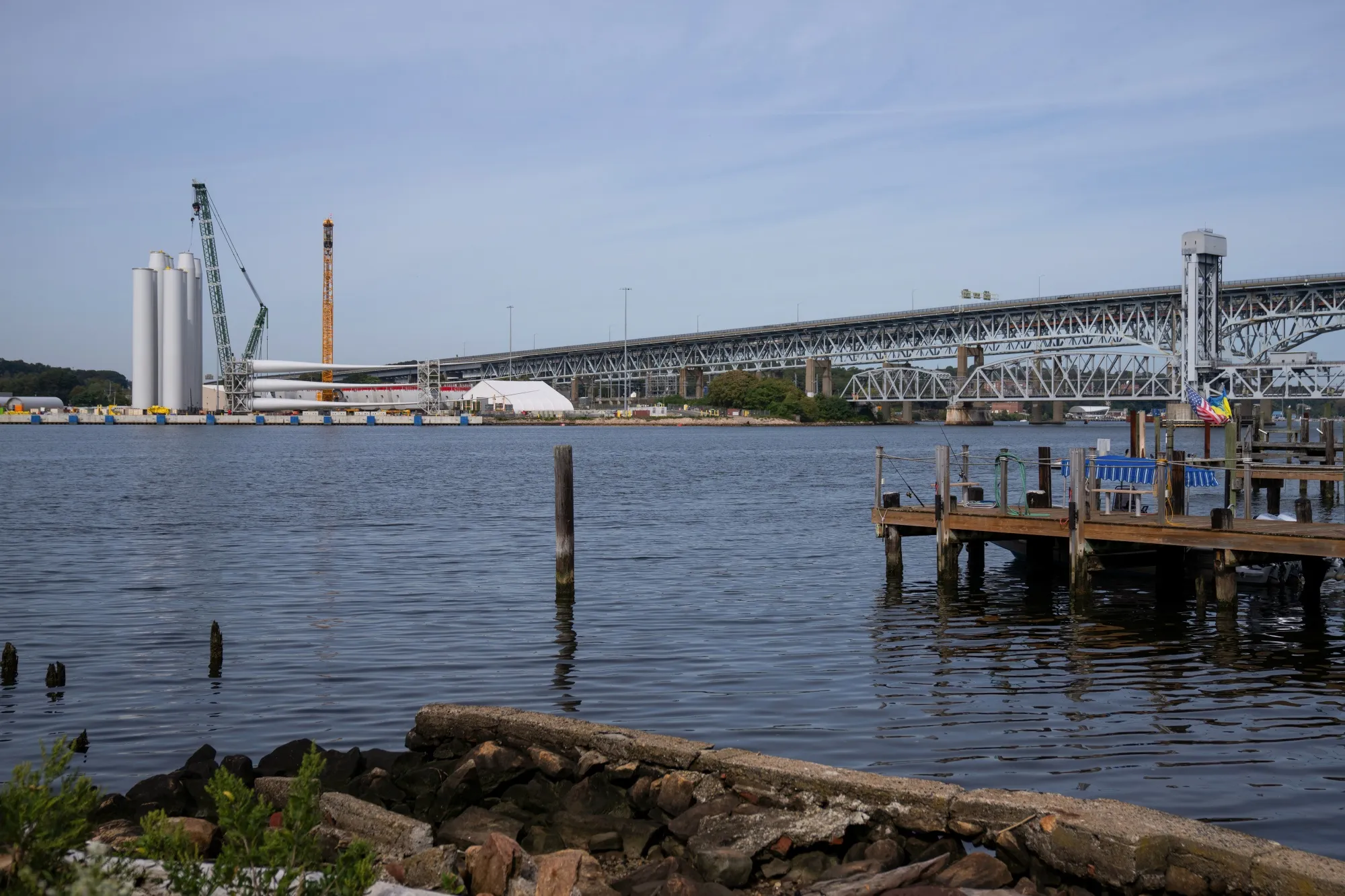 Orsted A/S’s Revolution Wind project assembly site at State Pier in New London, Connecticut.