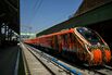 A decorated Vande Bharat passenger train ahead of the inauguration of the Kashmir rail link.