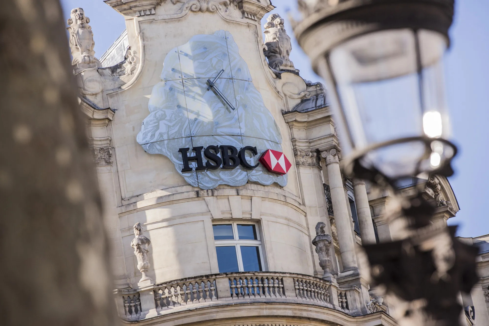 The French headquarter offices of HSBC Holdings Plc on the Champs Elysee in Paris, France.