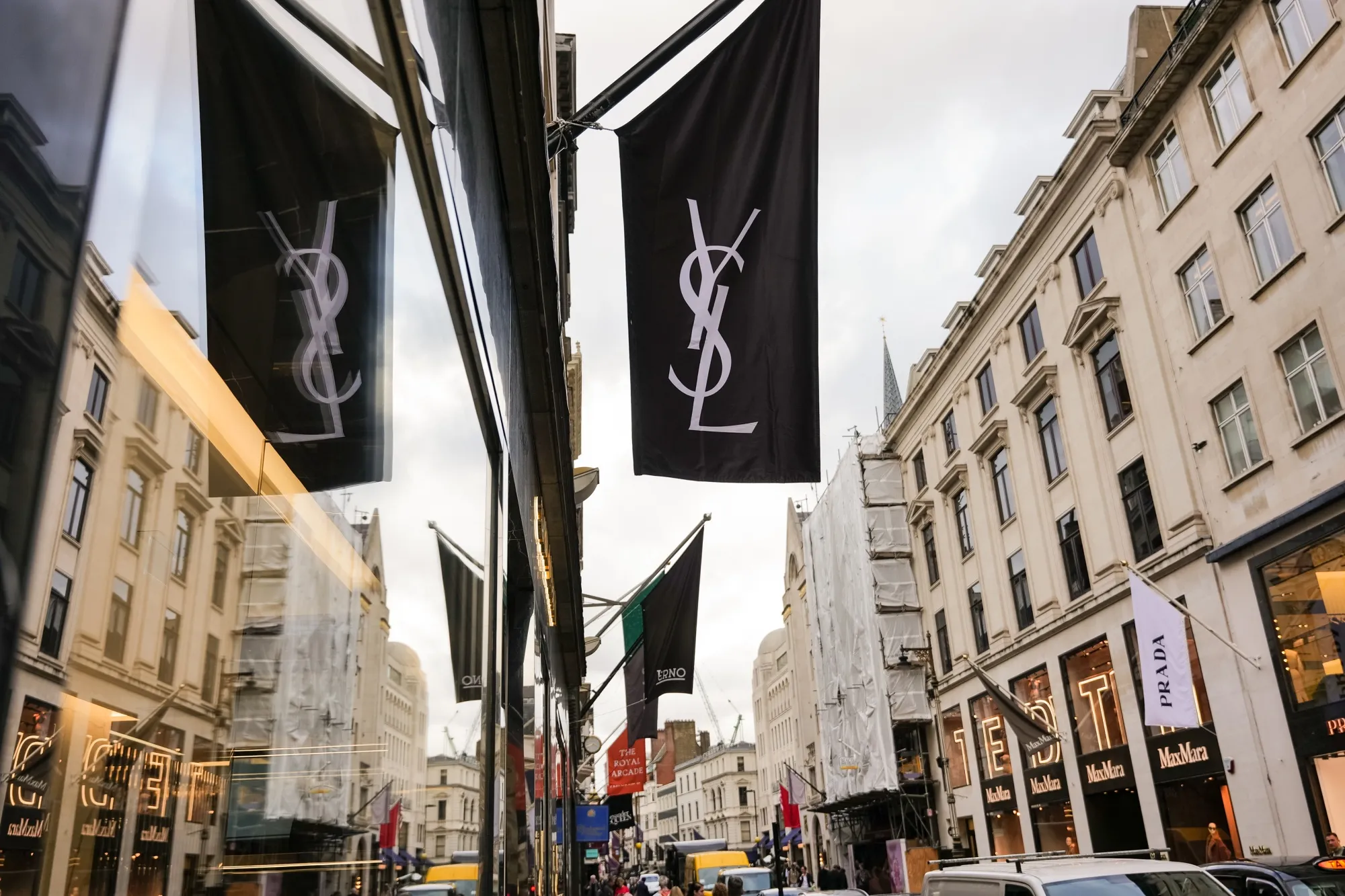 A Yves Saint Laurent SAS store on New Bond Street, central London.