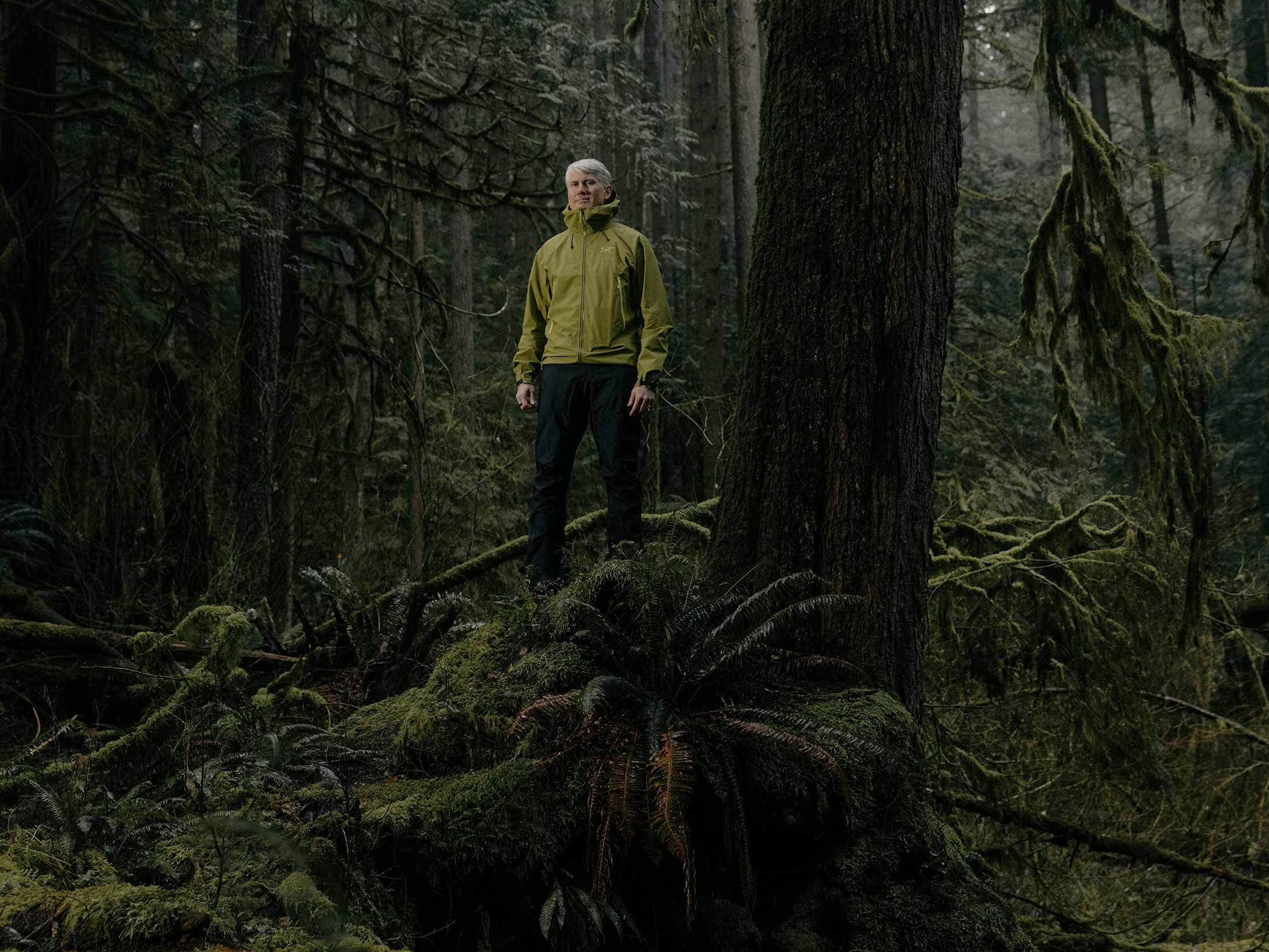 Stuart Haseldon, CEO of Arc'teryx shown on a trail near his Vancouver office.