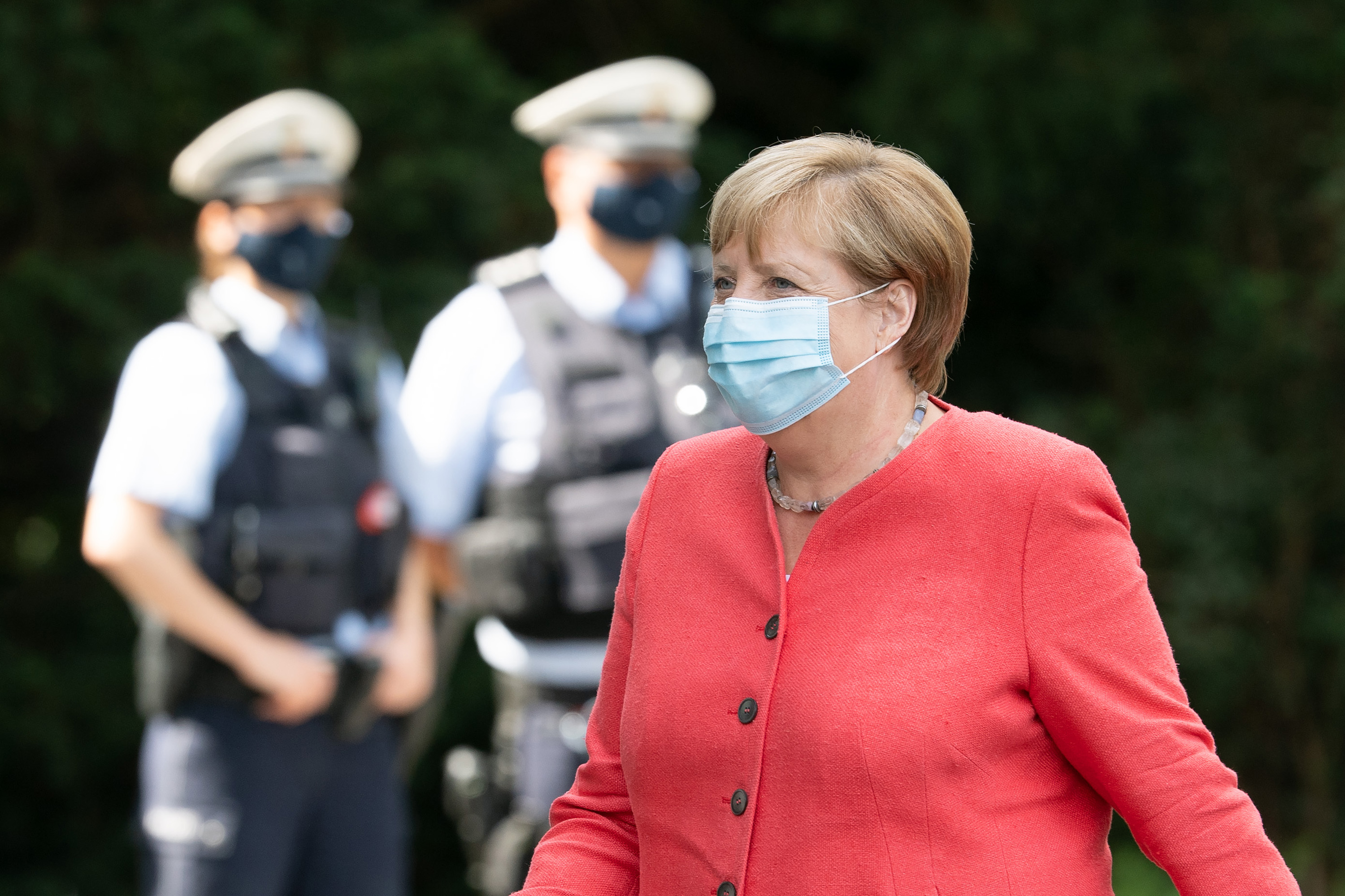 Angela Merkel in Dusseldorf on Aug. 18.