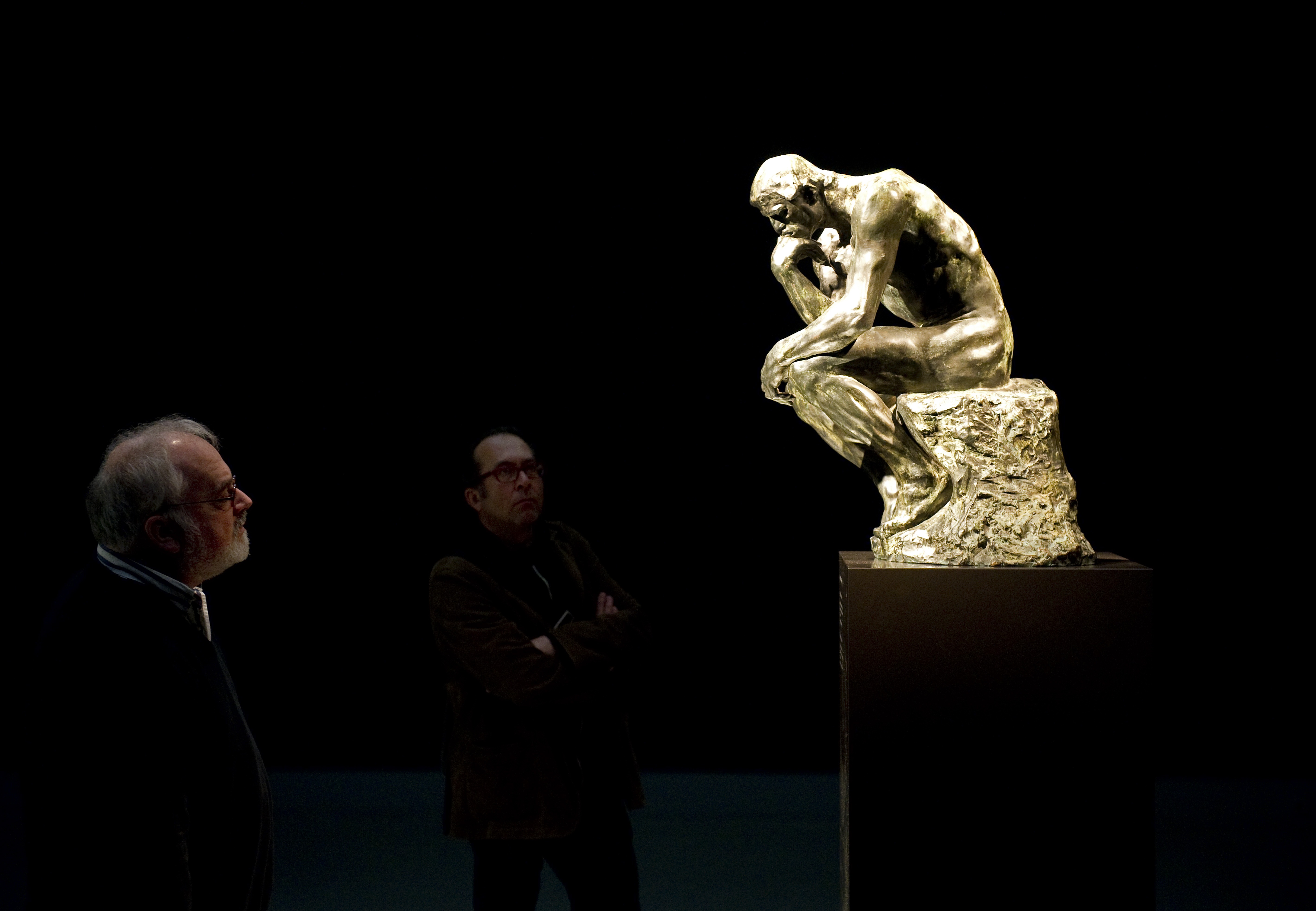 "The Thinker" by Auguste Rodin.
