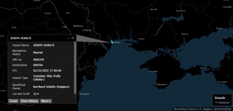 relates to The Only Container Ship in Ukraine Hasn’t Moved in 12 Days