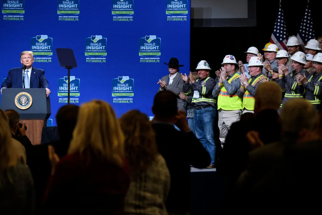 President Donald Trump speaks during the 9th Shale Insight Conference on October 23, 2019, in Pittsburgh, Pennsylvania.