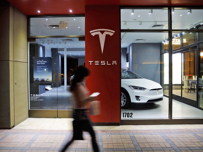 A lonely Tesla Inc. showroom.