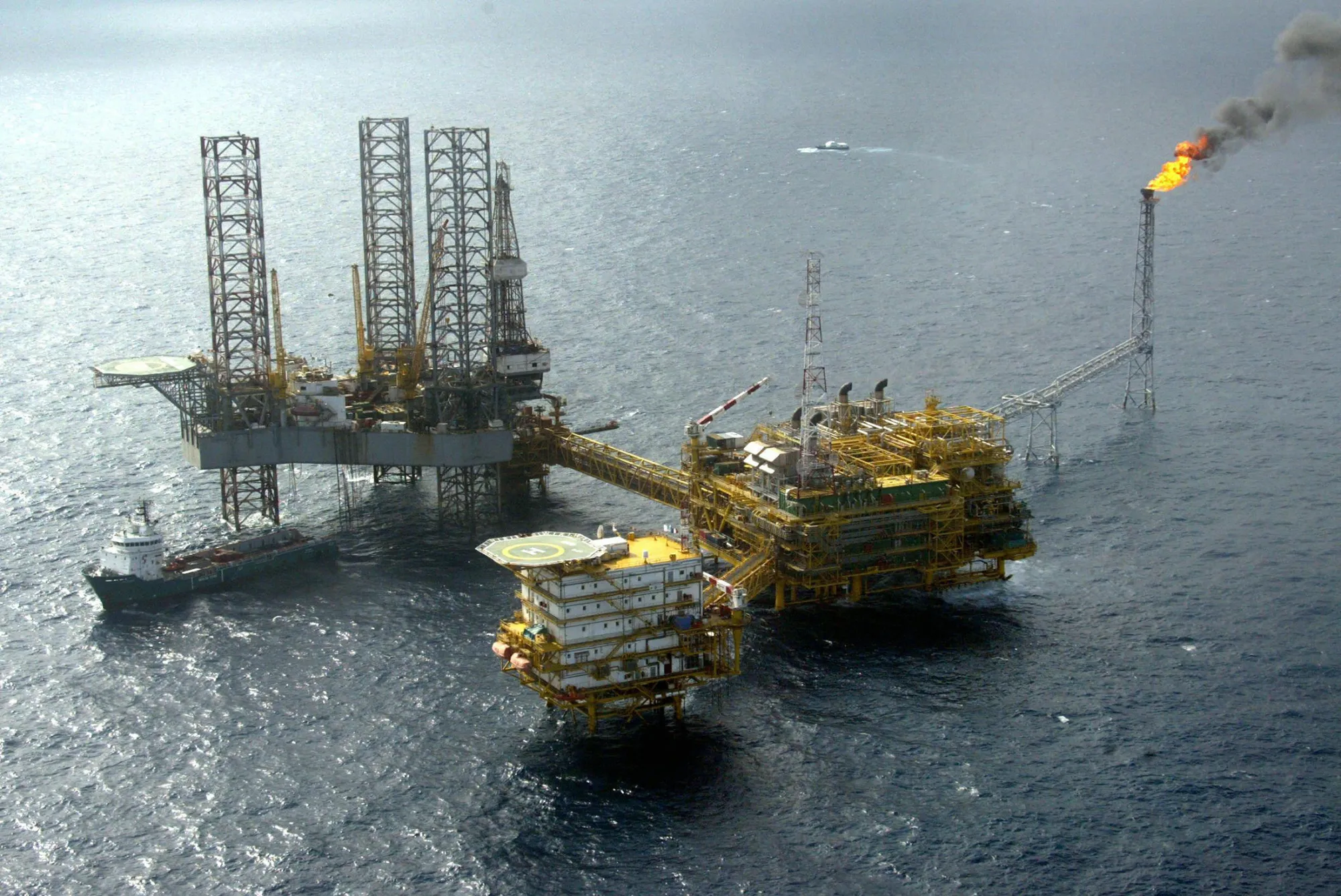 A Total SA offshore oil and gas production platform in&nbsp;Amenam, Nigeria, in 2005.