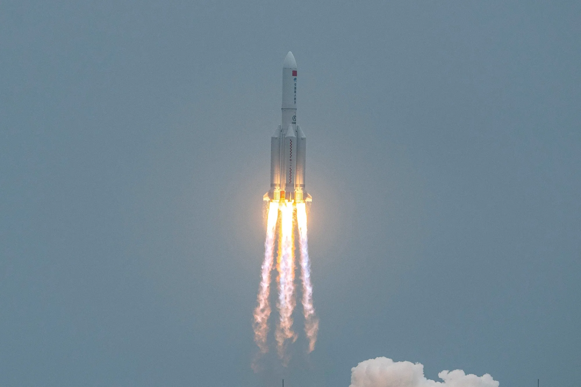 The launch of the Long March 5B rocket in April 2021.