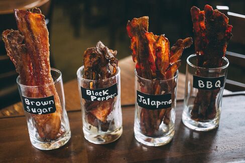 Bacon choices offered at the Chicago White Sox's Cellular Field.