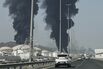 Smoke rises from the direction Fujairah on March 14.