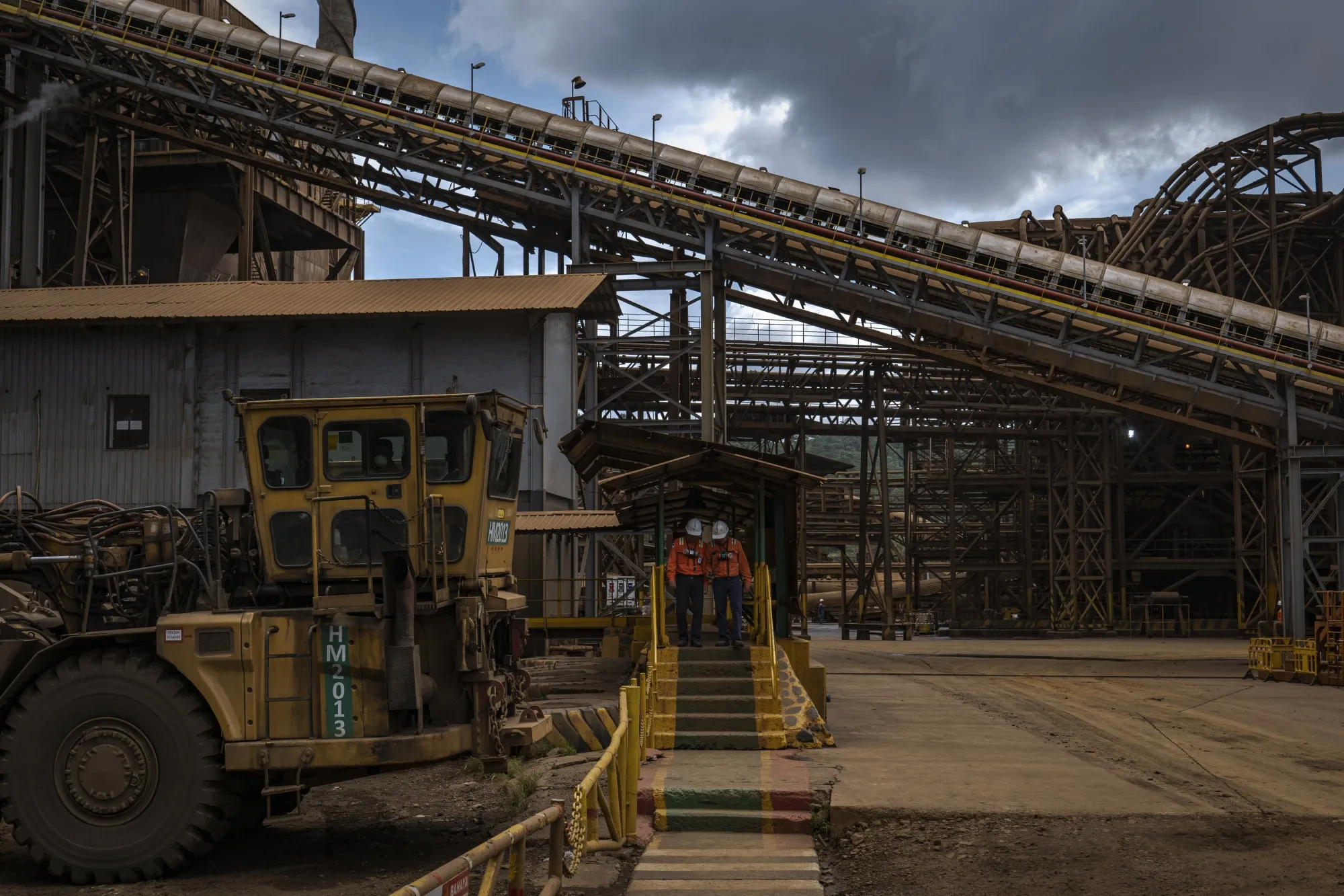 Workers at a PT Vale Indonesia nickel processing plant&nbsp;in Sorowako, Indonesia.