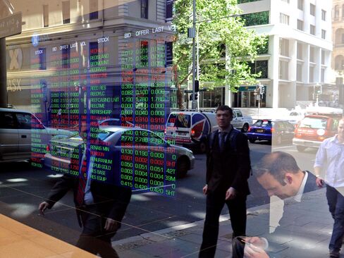 Outside the Australian Stock Exchange in Sydney.