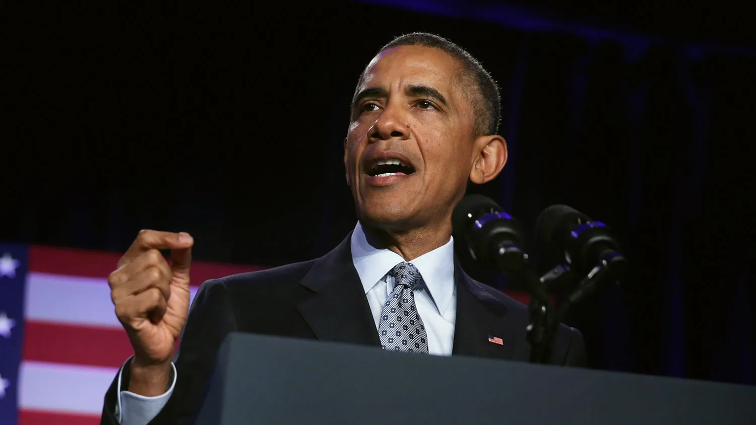 U.S. President Barack Obama speaks during the General Session of the 2015 DNC Winter Meeting February 20, 2015 in Washington, DC.
