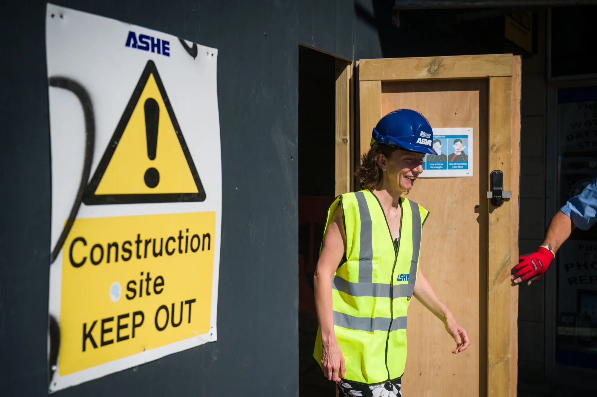 Annelise Dodds visits a development site in Stevenage, U.K.,&nbsp;June 25.