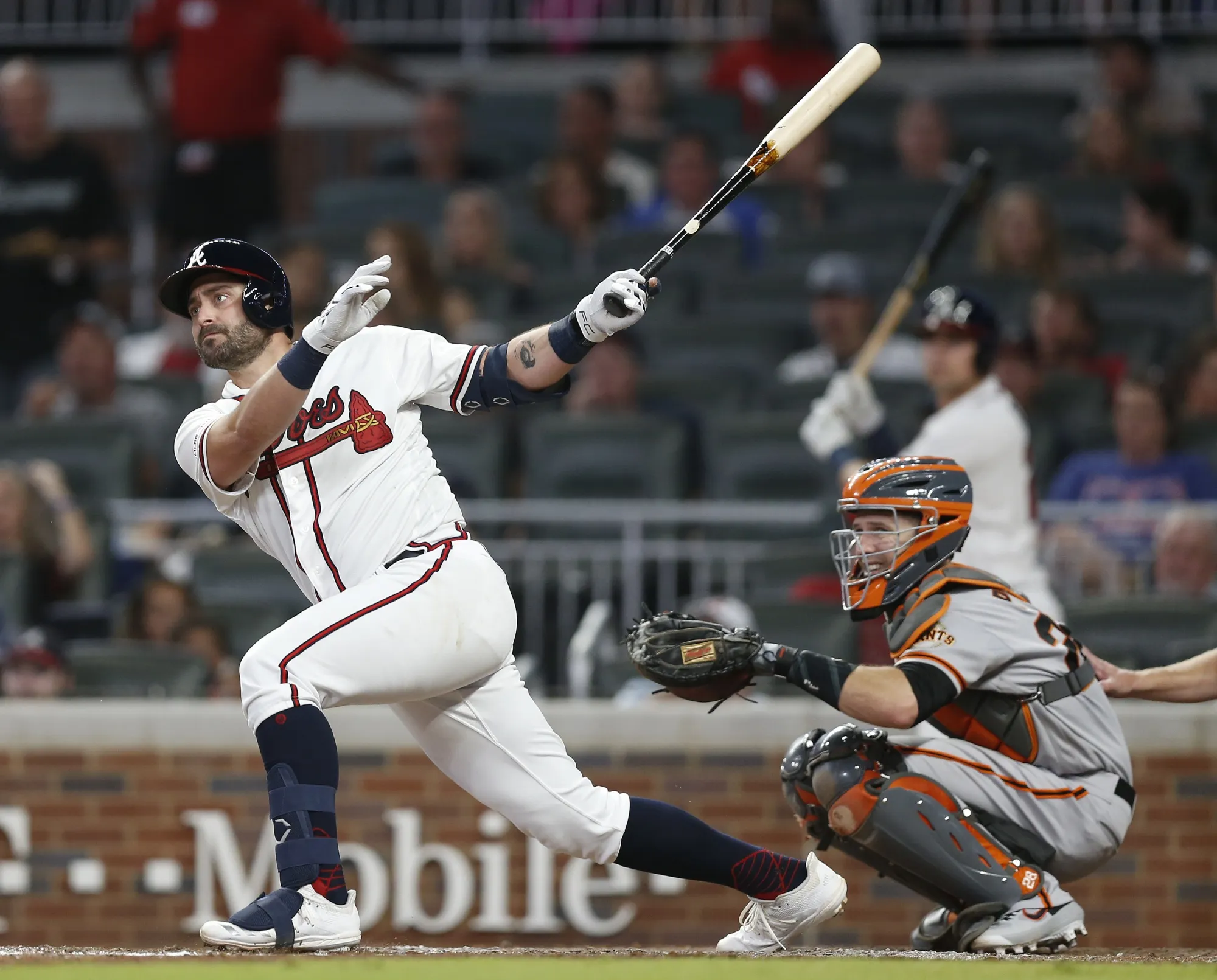 Catcher Buster Posey of the San Francisco Giants during a game in Atlanta on&nbsp;Sept. 21, 2019