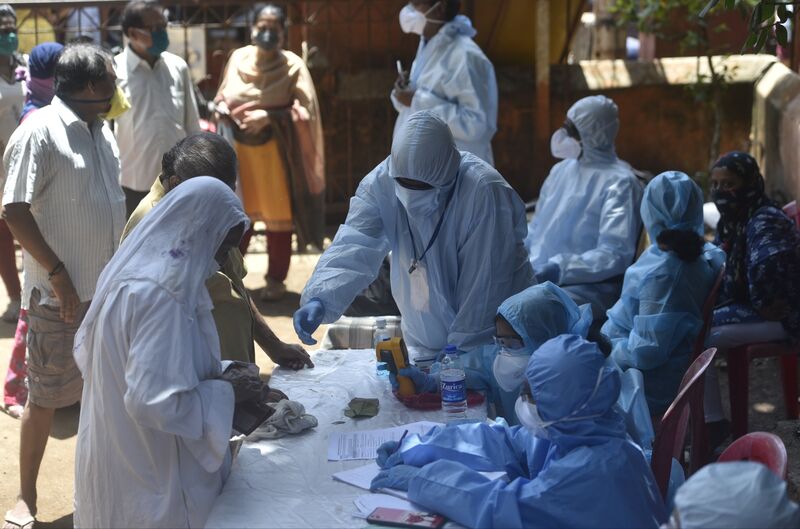 Health Workers Conduct COVID-19 Coronavirus Test Drive At Dharavi Slum