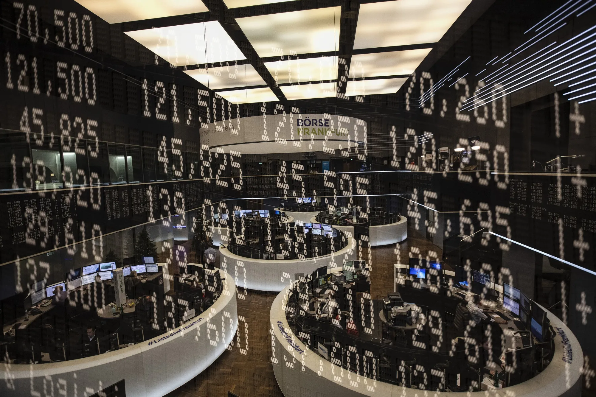 The last day of trading of the year inside the Frankfurt Stock Exchange.