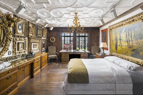 One of the house's bedrooms.