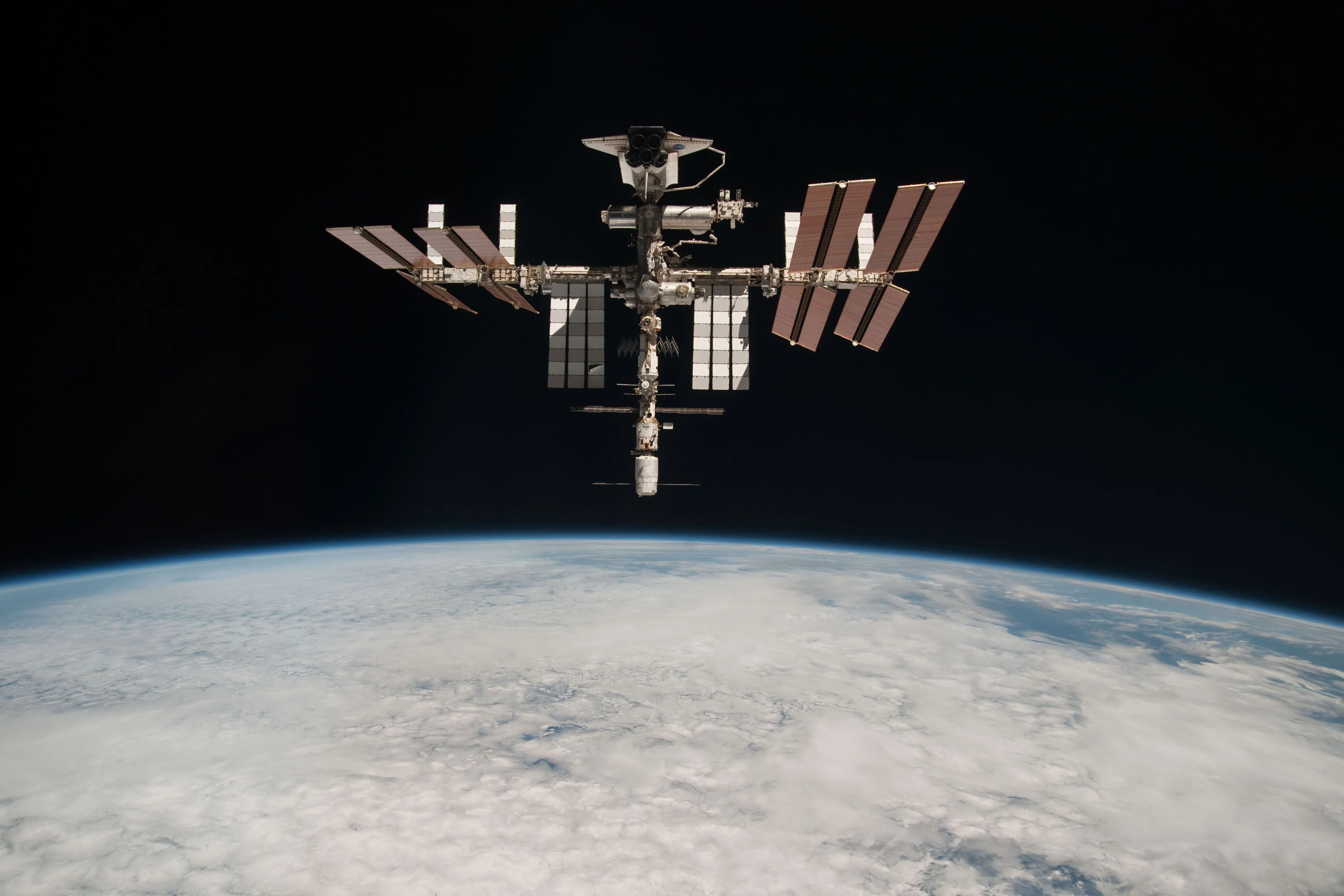The International Space Station orbits Earth