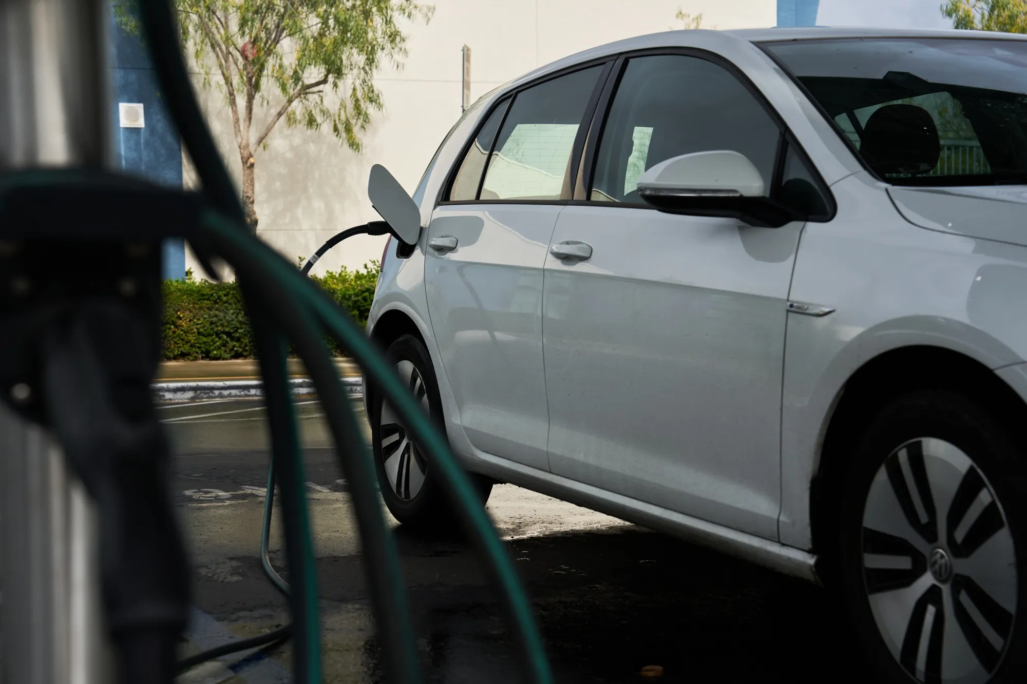 A vehicle&nbsp;charges at a electric vehicle&nbsp;charger in Escondido, California.