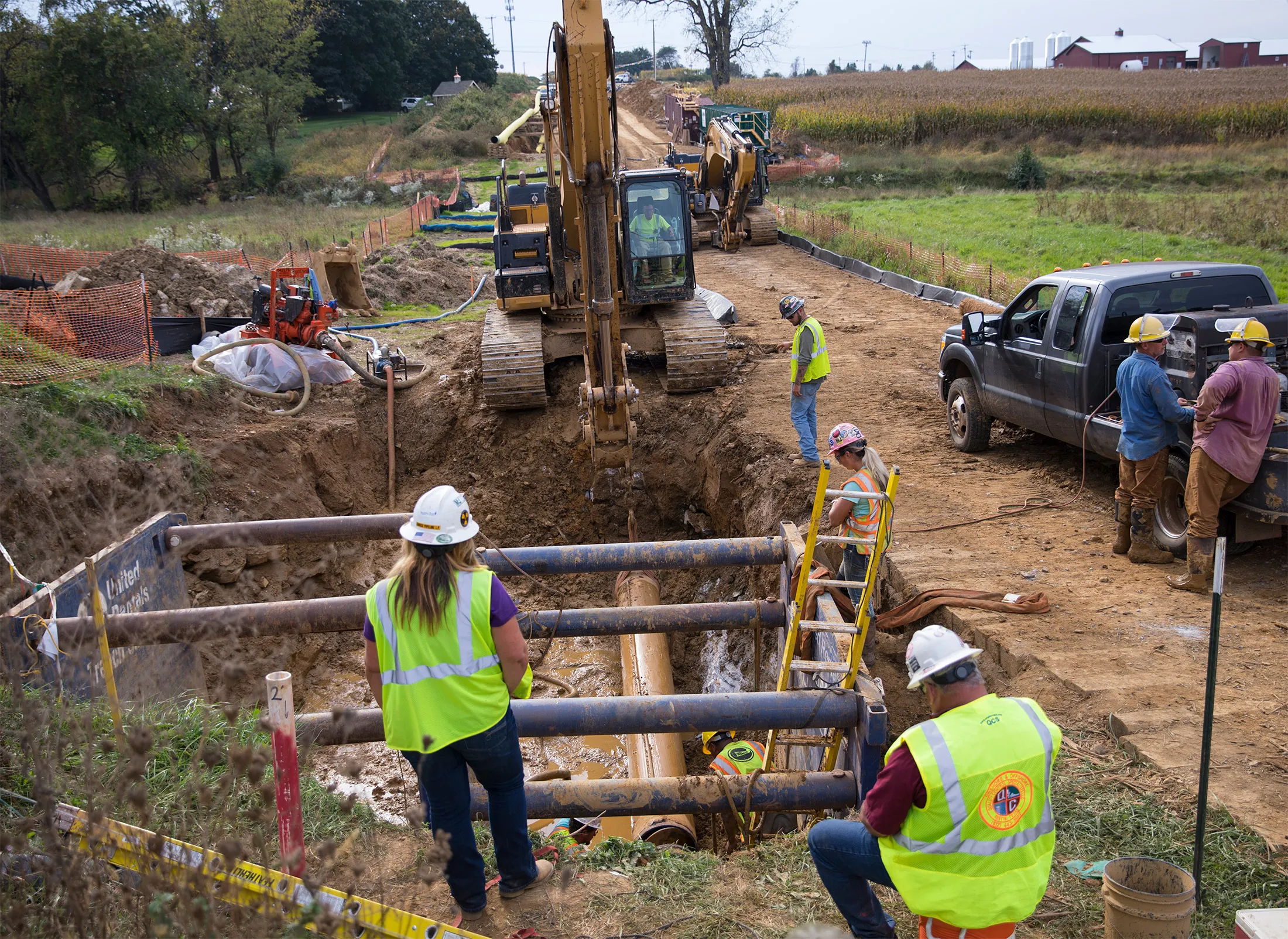 Construction of the Williams Transco gas liquids pipeline in Lebanon, Pennsylvania in 2017.