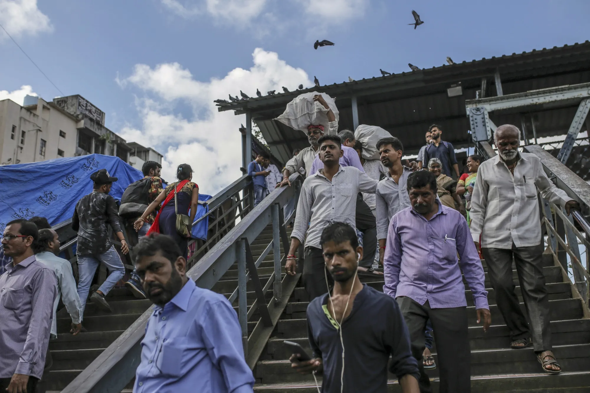 Commuters in Mumbai.