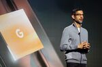 Sundar Pichai at a launch event in Tokyo on Oct. 7.