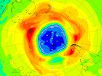 The hole in the ozone layer over&nbsp;Antarctica.