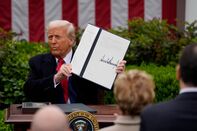 President Trump Announces New Tariffs In Rose Garden Speech