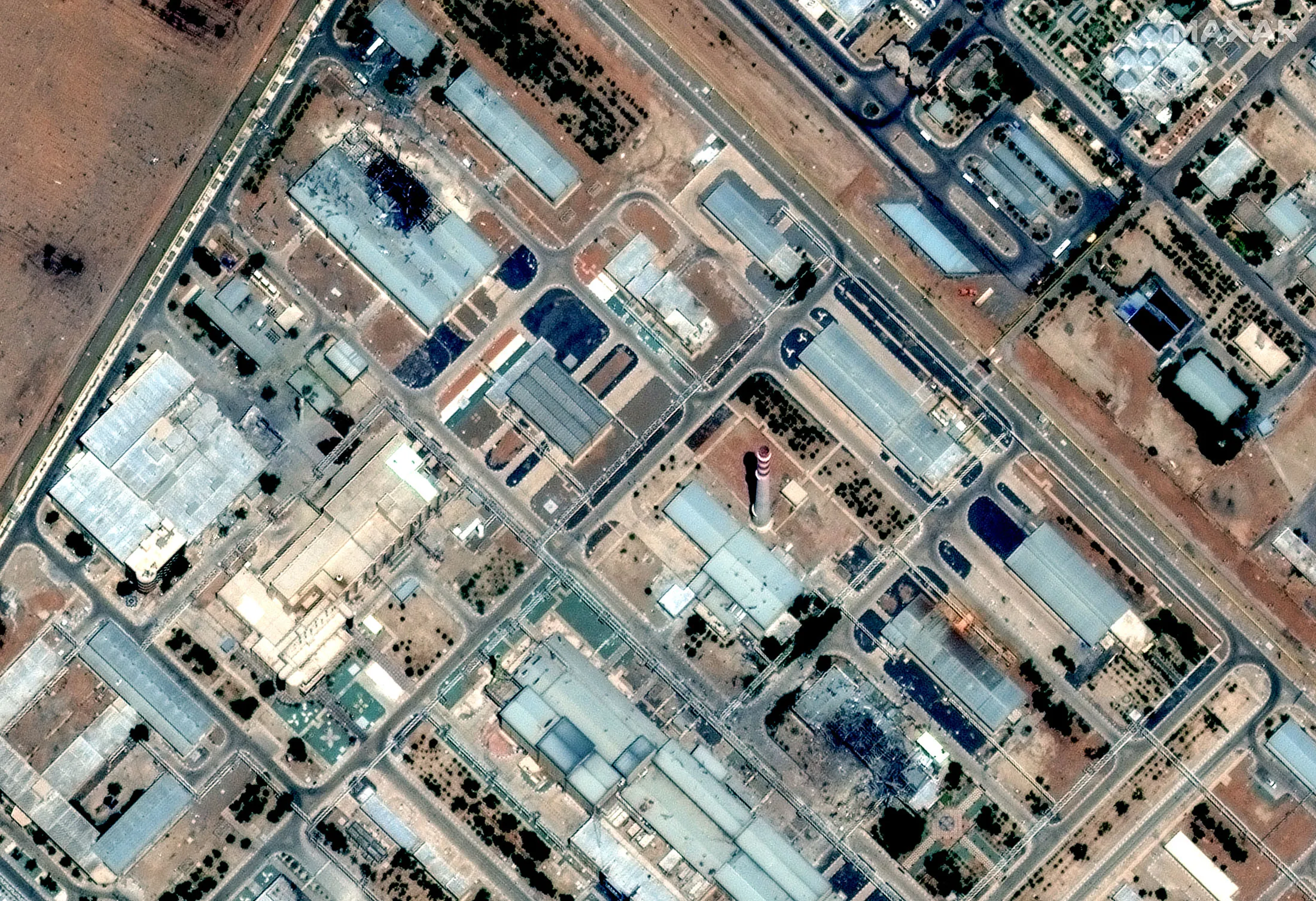 Satellite view of the Isfahan enrichment facility following Israeli airstrikes in Iran, on Jun 14.