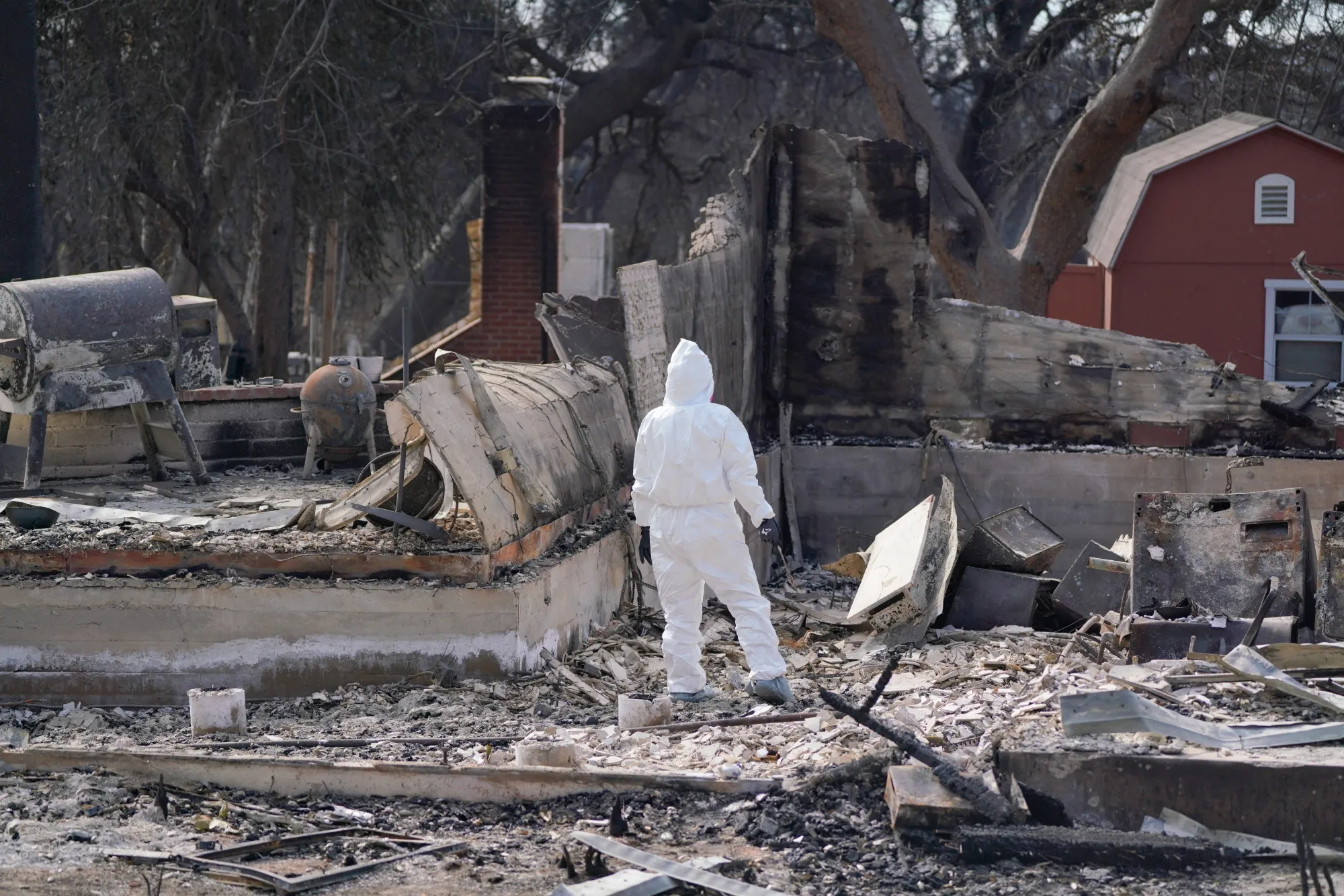 A home destroyed by the Eaton Fire in Altadena, California, on Jan. 22.